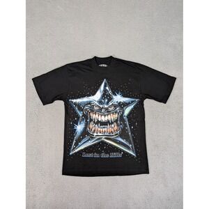 Lost in the Hills Shirt Mens Small Black Graphic Star Monster Teeth Made USA Tee